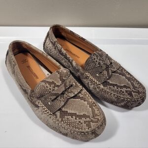 Johnston & Murphy NEW Womens Sz 6 Maggie Penny Driver Taupe Snake Print Moccasin